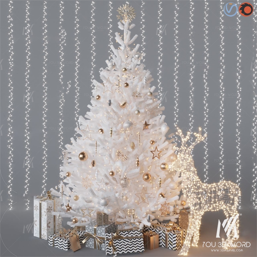 Modern Christmas tree gift box Mei Chen 3d model